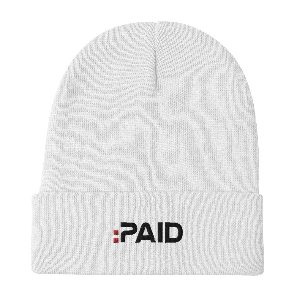 :Paid Embroidered Beanie